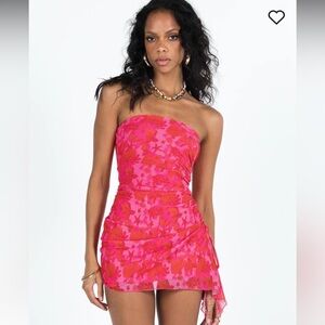 PRINCESS POLLY DONELLI MINI DRESS PINK FLORAL